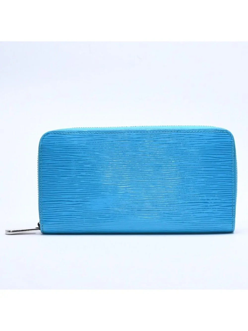 Louis Vuitton Zippy Wallet Epi Leather Silver Turquoise Blue